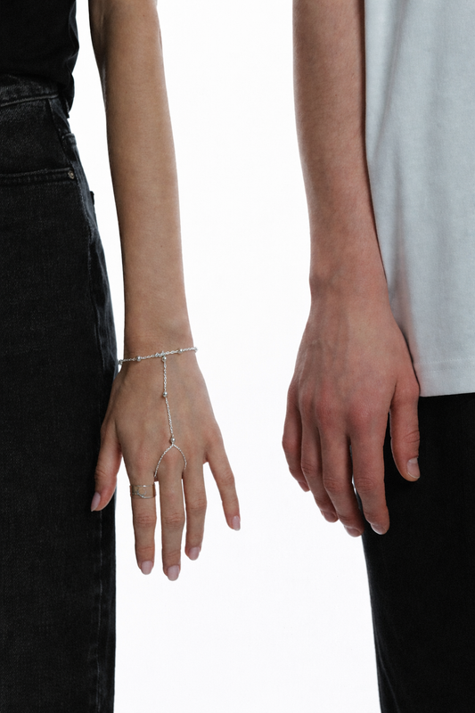 Pulse Bead Hand Chain by Mazuma Designs — adjustable hand chain