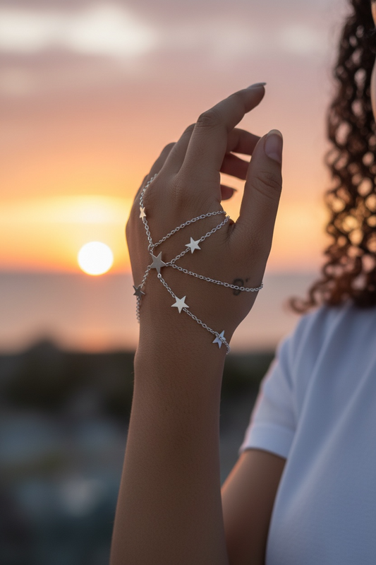 Stellar Drift Hand Chain by Mazuma Designs — adjustable hand chain