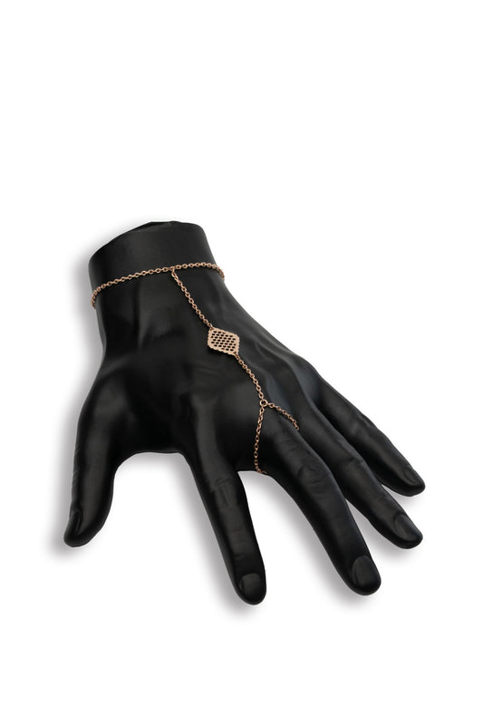 Mesh Point Hand Chain by Mazuma Designs — adjustable hand chain