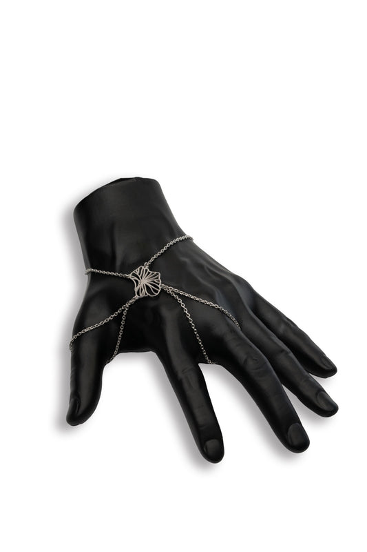 Petal Grid Hand Chain by Mazuma Designs — adjustable hand chain
