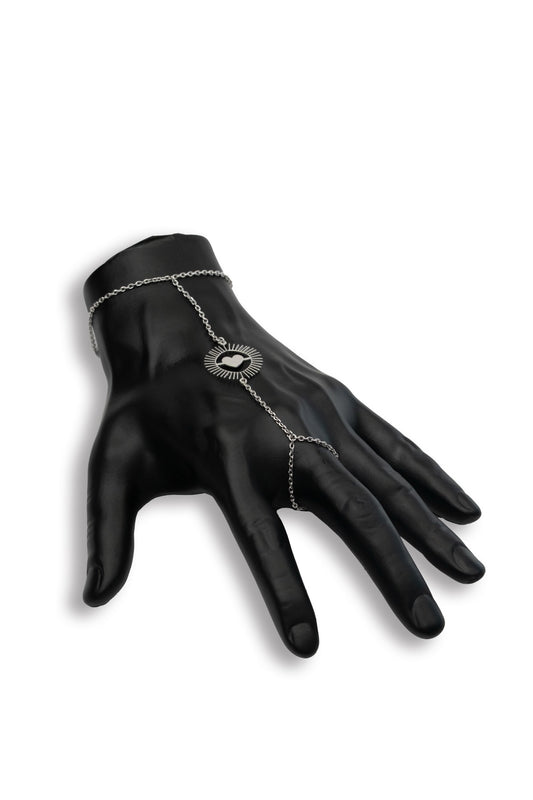 Radiant Heart Hand Chain by Mazuma Designs — adjustable hand chain