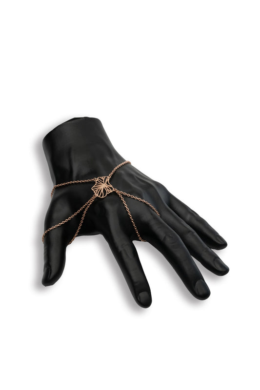 Petal Grid Hand Chain by Mazuma Designs — adjustable hand chain